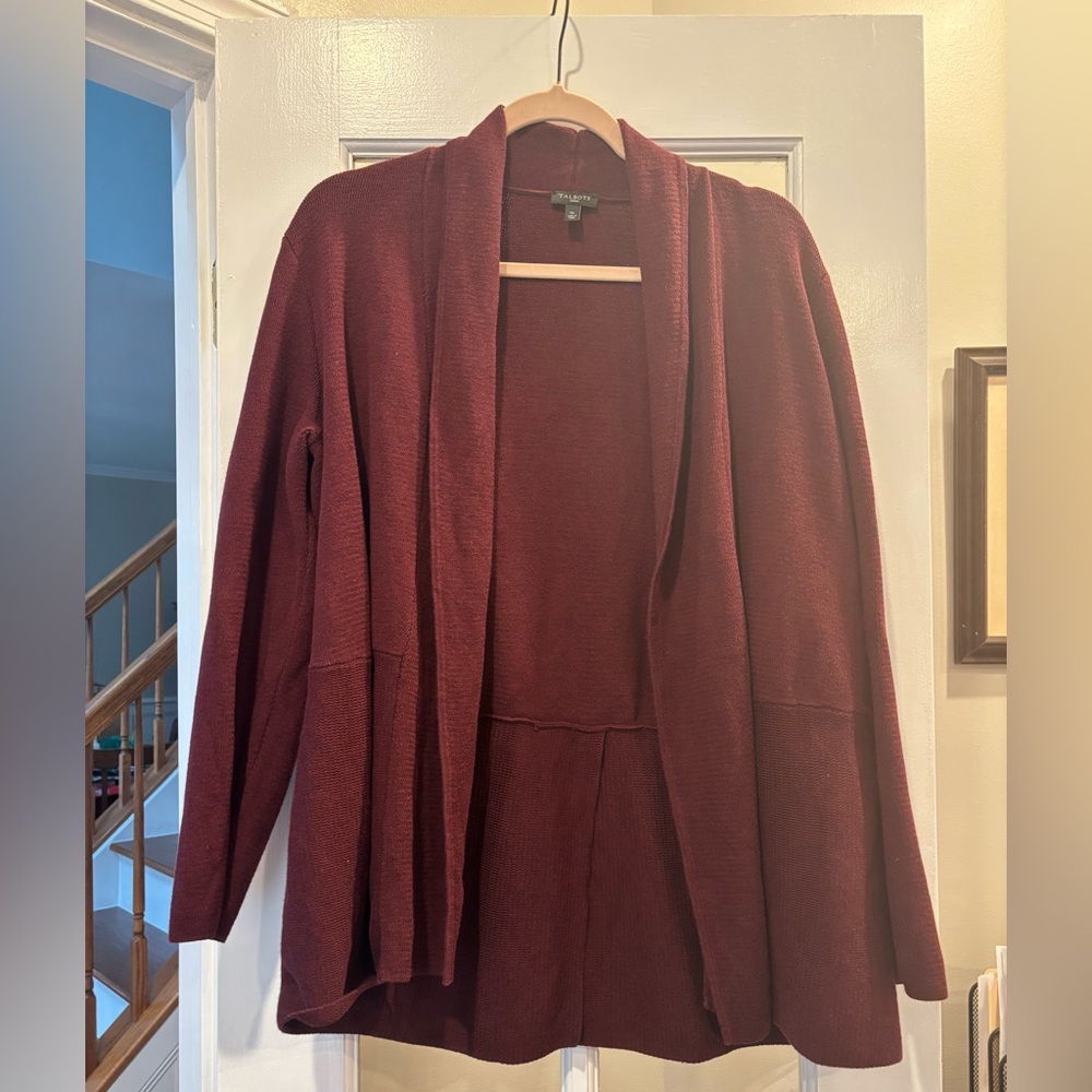 Talbots Burgundy Sweater Blazer - Size 1X
